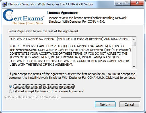 Certexams.com Network Simulator Download instructions