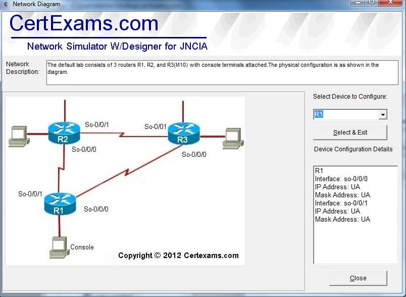 Juniper Router Simulator : Network Diagram